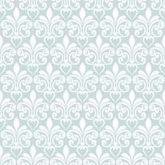 Fototapeta premium Abstract floral baroque damask pattern. element seamless gray and white ornament for wallpapers, textile, wrapping. exquisite vector background.
