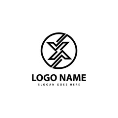 Abstract linear letter mark x logo design isolated on white background