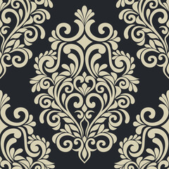 Abstract damask seamless pattern. baroque texture floral ornament. graphic vector background.