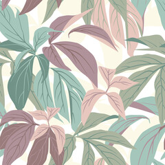 Abstract seamless pattern with leaves. illustration file.