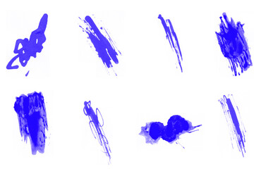 Blue paint brushes on white background. Abstract paint brush for art design