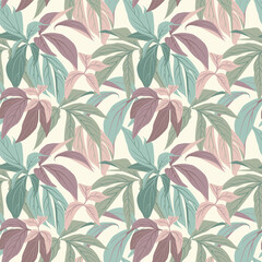 Abstract seamless pattern with leaves. illustration file.