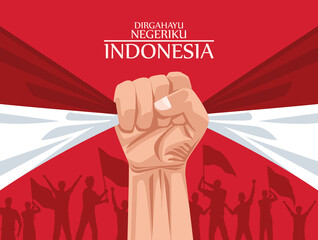 indonesia merdeka postcard