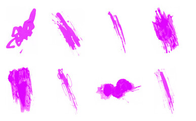 Purple paint brushes on white background. Abstract paint brush for art design