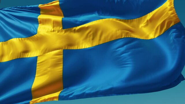Sweden flag waving on the wind