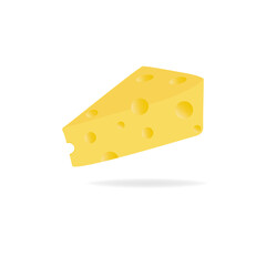slice of cheese isolated on white background, vector illustration 