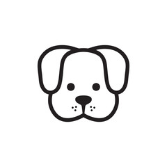 Dog icon. Vector isolated funny puppy head pictogram on white background