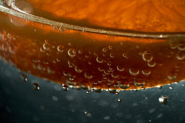 Bubbling gin and tonic with orange