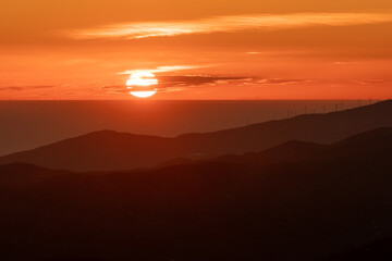 sunset in the mountains in southern Spain