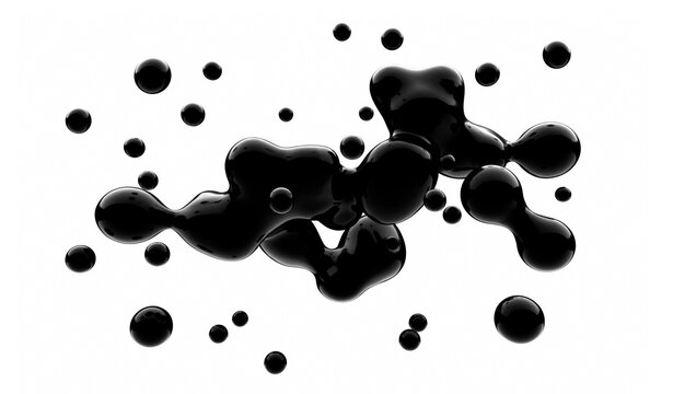 Black color floating liquid blob
