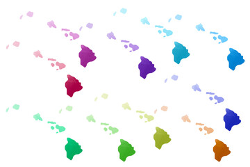 Obraz premium Political divisions of the US. Watercolor patriotic clip art. State Hawaii