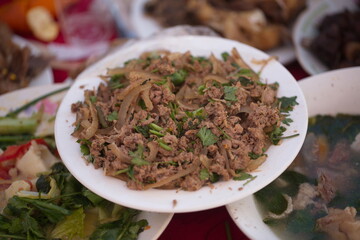 Background picture of traditional food from Laos rural village, Laos