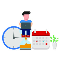 project timeline planning icon illustration vector graphic