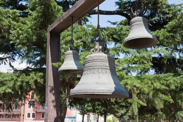 The old bell in an Orthodox monastery. - 443131348