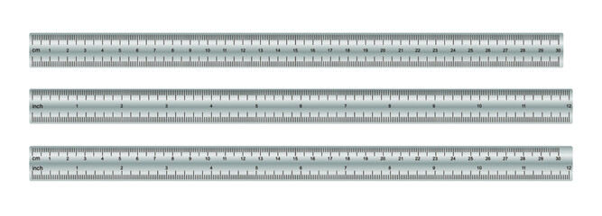 Ruler set vector realistic isolated on white background