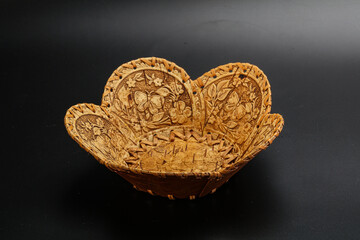Wooden empty bowl for kitchen
