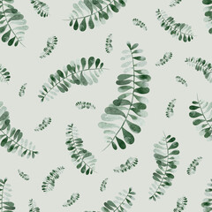 watercolor set of exotic patterns tropical flowers and leaves