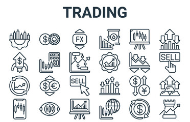 Obraz na płótnie Canvas linear pack of trading line icons. linear vector icons set such as chess piece, smartphone, graph, presentation, forex. vector illustration.