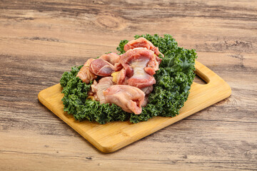 Raw chicken stomach for cooking