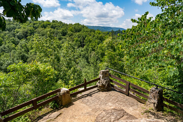 Stone overlook with fencing on the Overlook trail in the Fairfield Glades development in Tennessee © steheap