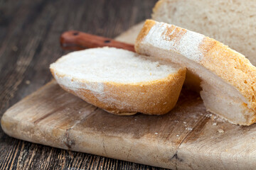 fresh loaf of wheat flour bread