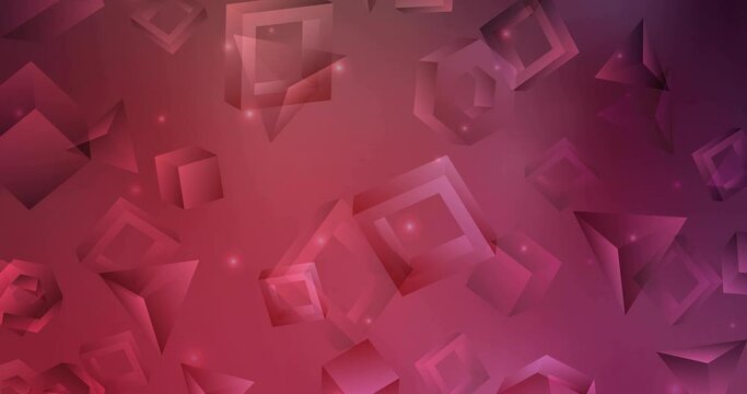 4K looping light pink, red video with lines, rectangles. Shining colorful animation with rectangle shapes. Movie for a cell phone. 4096 x 2160, 30 fps.