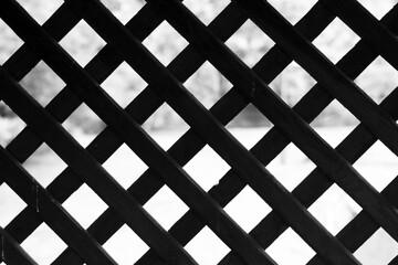 Black and White wooden lattice texute background