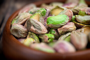 delicious natural dried and salted pistachio nuts