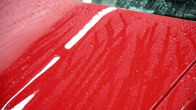 Hydrophobic effect on car paint after using ceramic coating or car wax
