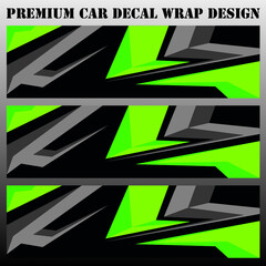 Car wrap decal designs. Abstract racing and sport background for racing livery