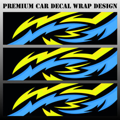 Car wrap decal designs. Abstract racing and sport background for racing livery