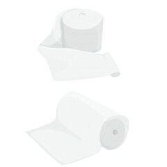 medical bandages isolated on white background. medical supplies. first aid kit. medical tourniquet. gauze. vector flat.