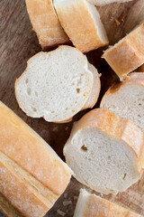 loaf of wheat baguette cut into slices