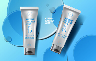 set collection of beauty fashion cosmetic serum cream medical skincare, mockup product, vector illustration