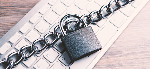 Internet and computer security concept.