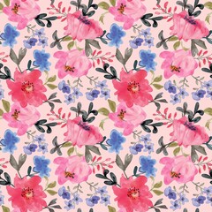 Elegant seamless pattern with abstract flowers, design elements. Modern floral design for paper, cover, fabric, interior decor and other users.