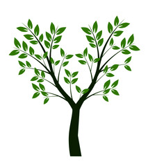 Green tree and vector illustration.