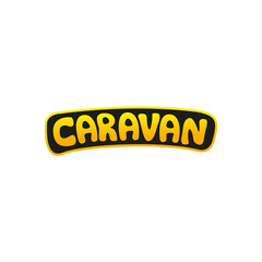 Creative and original caravan logo. Vector - obrazy, fototapety, plakaty
