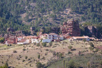 Fototapeta na wymiar a view of Chequilla village, province of Guadalajara, Castile-La Mancha, Spain