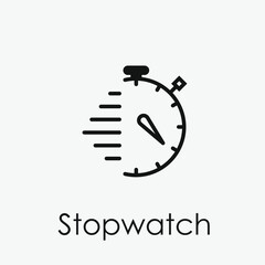 Stopwatch vector icon. Editable stroke. Symbol in Line Art Style for Design, Presentation, Website or Apps Elements, Logo. Pixel vector graphics - Vector