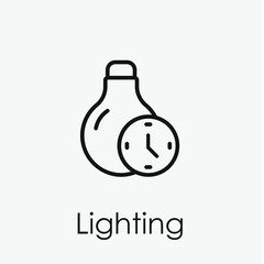 Lightbulb vector icon. Editable stroke. Symbol in Line Art Style for Design, Presentation, Website or Apps Elements, Logo. Pixel vector graphics - Vector