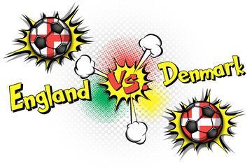 Soccer game England vs Denmark