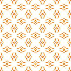 Oriental arabesque hand drawn border. Orange