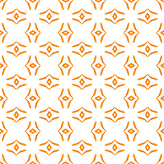 Oriental arabesque hand drawn border. Orange