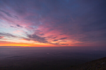 紫色に色づく空, 夜明け前, 夜明け, 暁, 薄明