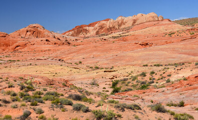 the colorful and eroded desert landscape of valley of fire state park, near overton, nevada