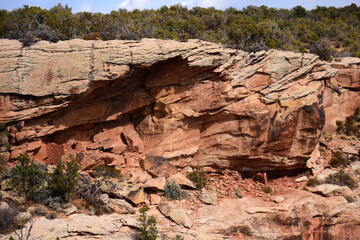 the ancient  native american cave tower ruins in mule canyon on cedar mesa,  near blanding, utah