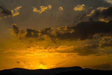 sunset over the mountains