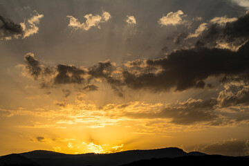 sunset in the mountains