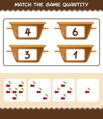 Match the same quantity of cherry. Counting game. Educational game for pre shool years kids and toddlers